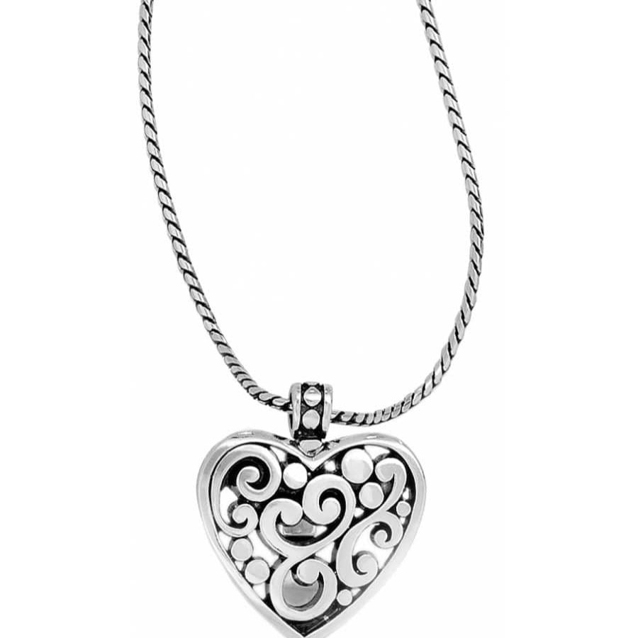 Jewelry Brighton Collectibles Necklaces | Contempo Heart Badge Clip Necklace Silver