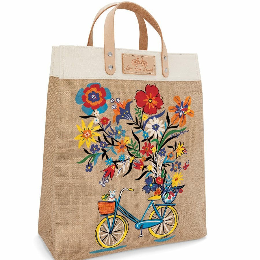 Handbags Brighton Collectibles Totes | Bicycle Fun Burlap Tote Multi