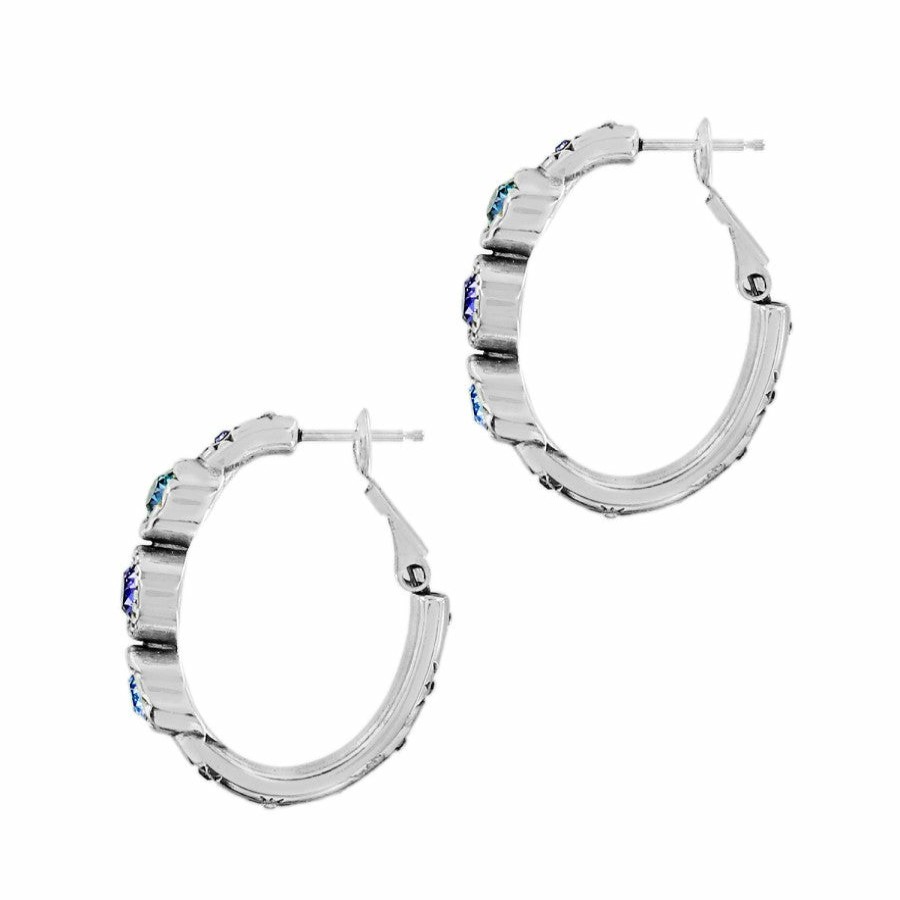 Jewelry Brighton Collectibles Earrings | Halo Trio Hoop Earrings Silver-Tanzanite