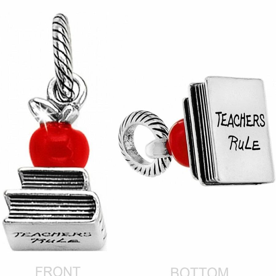 Jewelry Brighton Collectibles Badge & Id Clips | Teachers Rule Alcazar Charm Badge Clip Gift Set Silver-Red