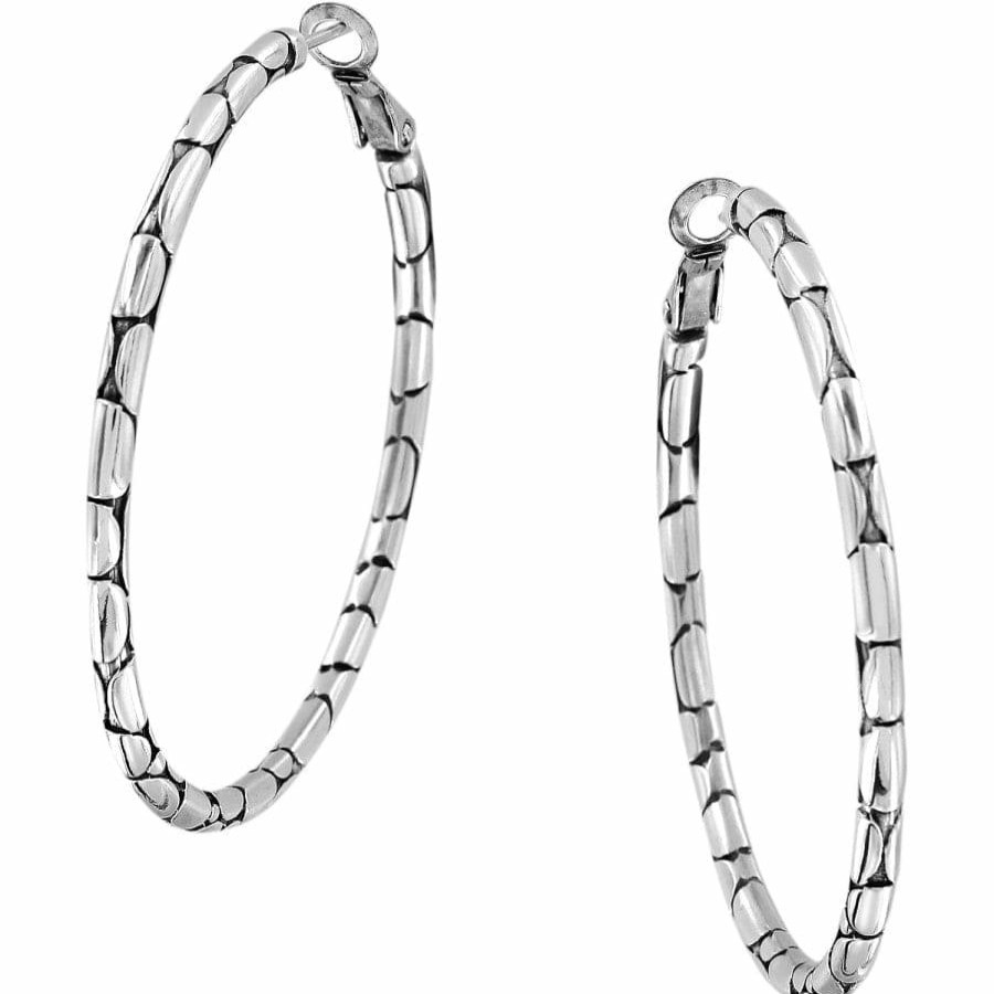 Jewelry Brighton Collectibles Earrings | Pebble Large Hoop Earrings Silver