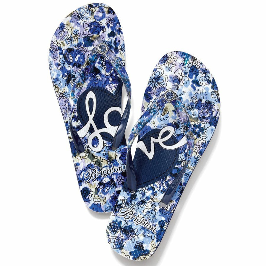 Footwear Brighton Collectibles Flip Flops | Dahlia Flip Flops Blues