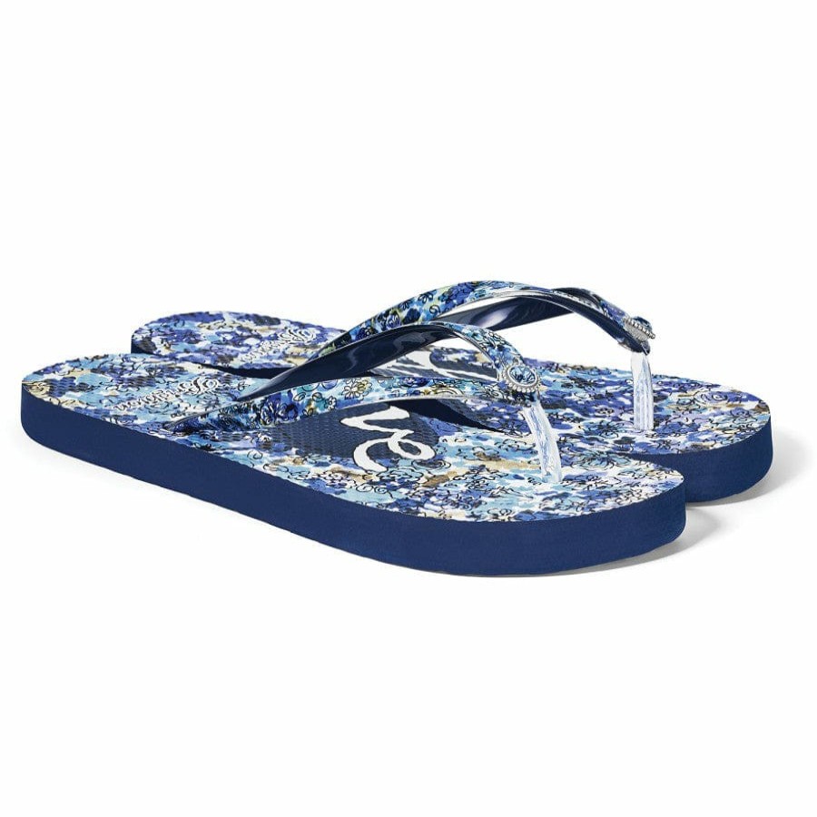 Footwear Brighton Collectibles Flip Flops | Dahlia Flip Flops Blues