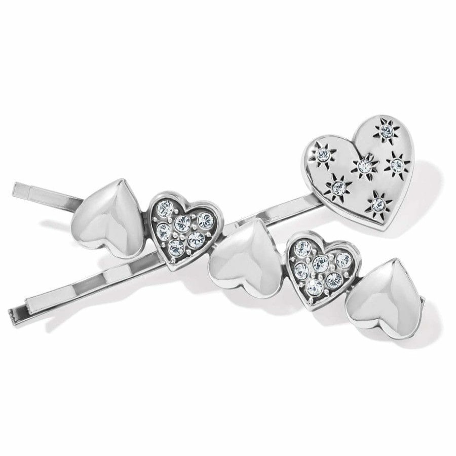 Jewelry Brighton Hair Accessories | Hearts Ablaze Bobby Pins Silver