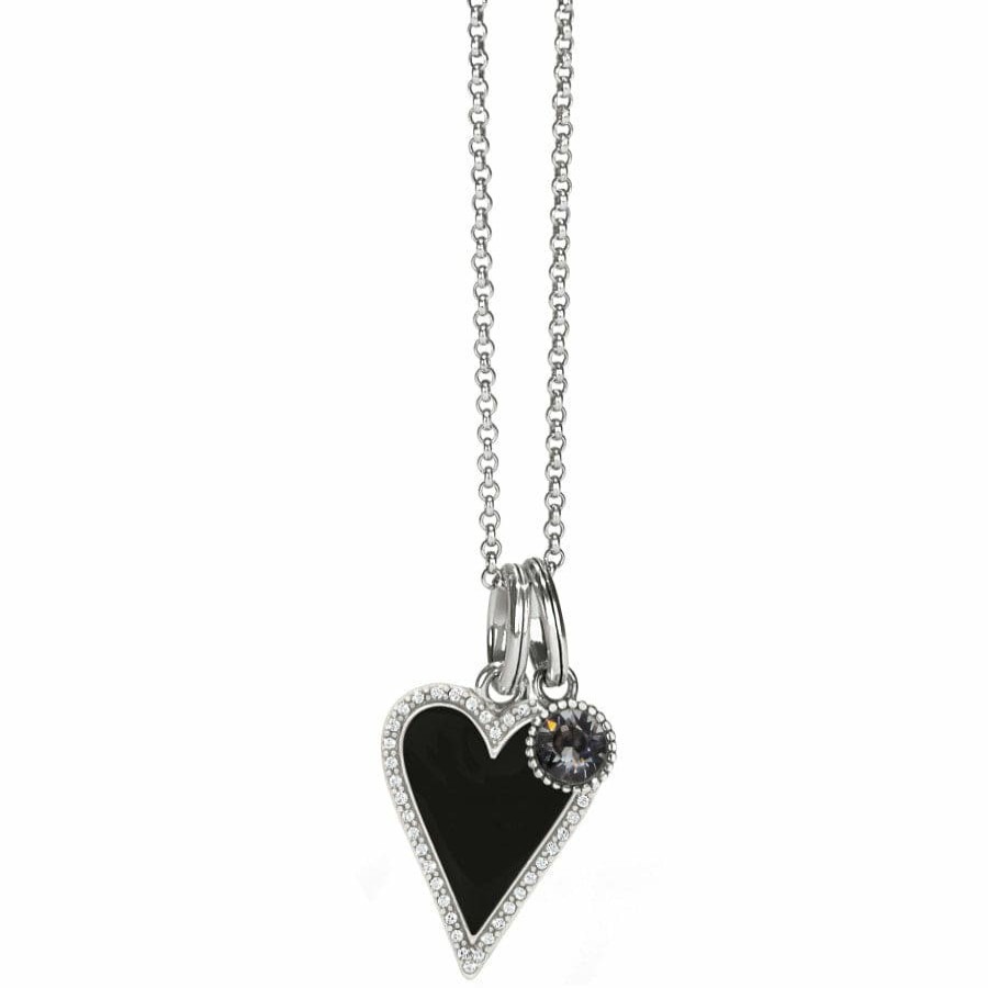 Charms Brighton Collectibles Ready-To-Wear Charm Sets | Midnight Heart Necklace Silver-Black