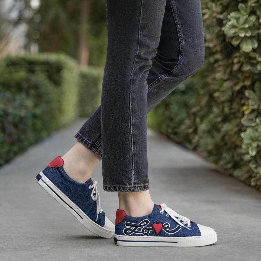 Footwear Brighton Sneakers | Love U Embroidered Sneakers Denim