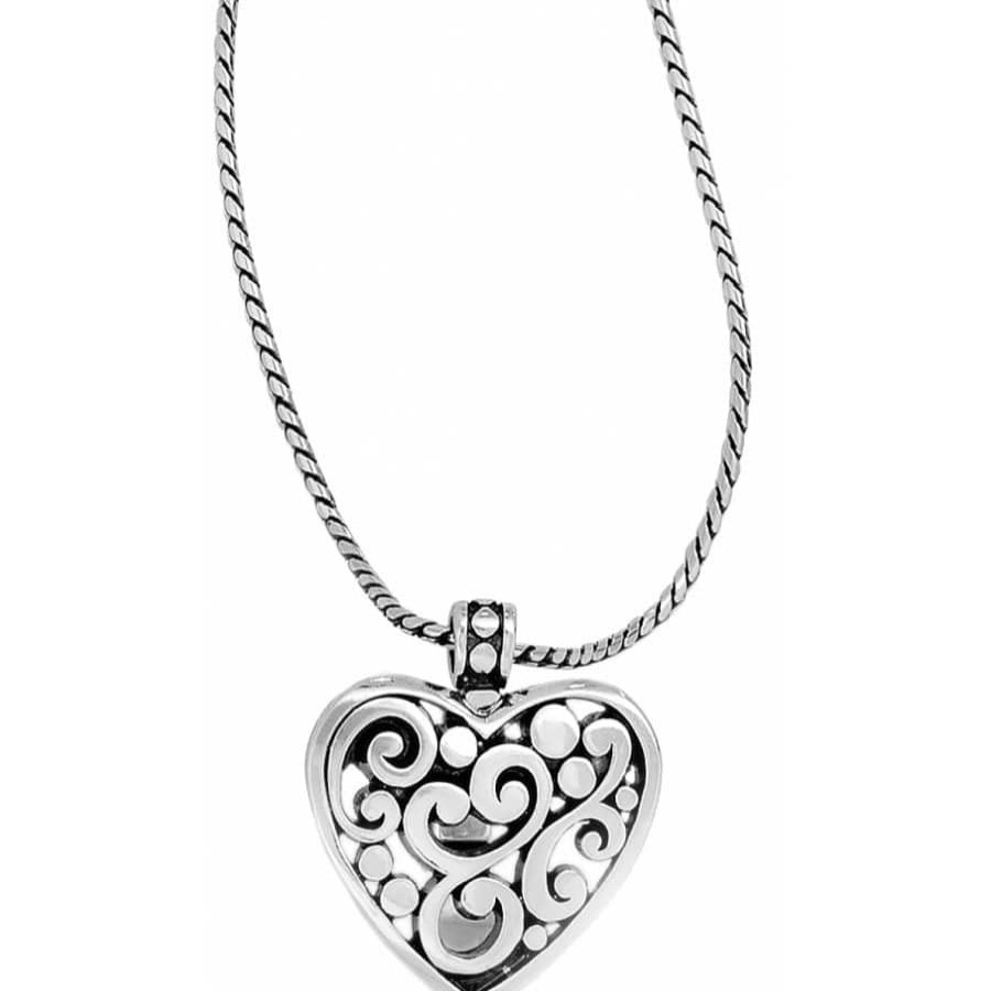 Jewelry Brighton Collectibles Badge & Id Clips | Contempo Heart Badge Clip Necklace Silver