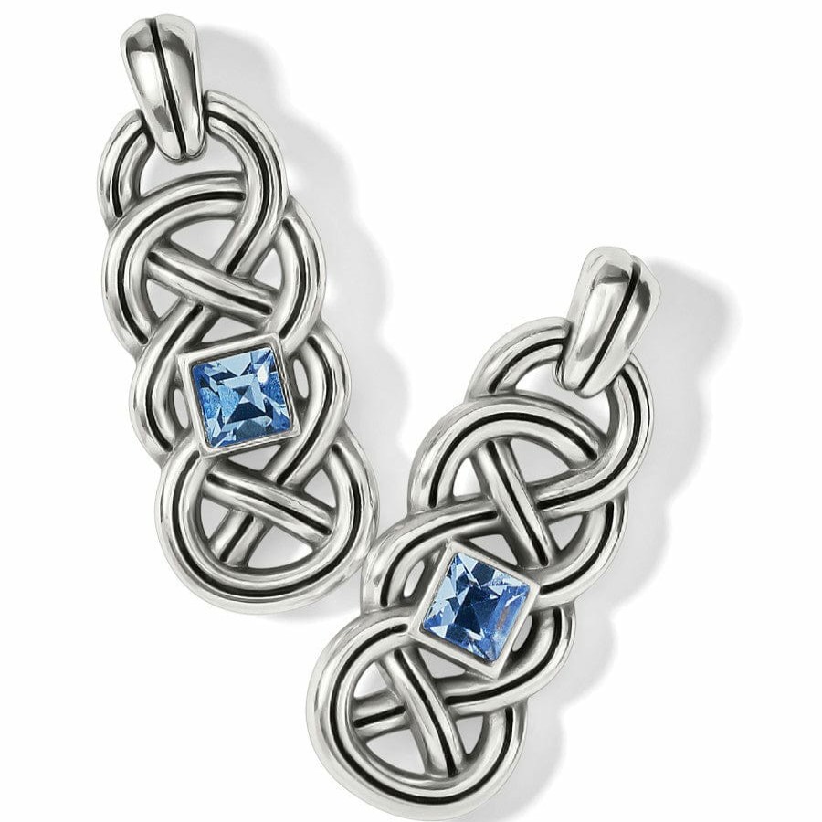 Jewelry Brighton Collectibles Earrings | Interlok Lustre Post Drop Earrings Silver-Light Sapphire