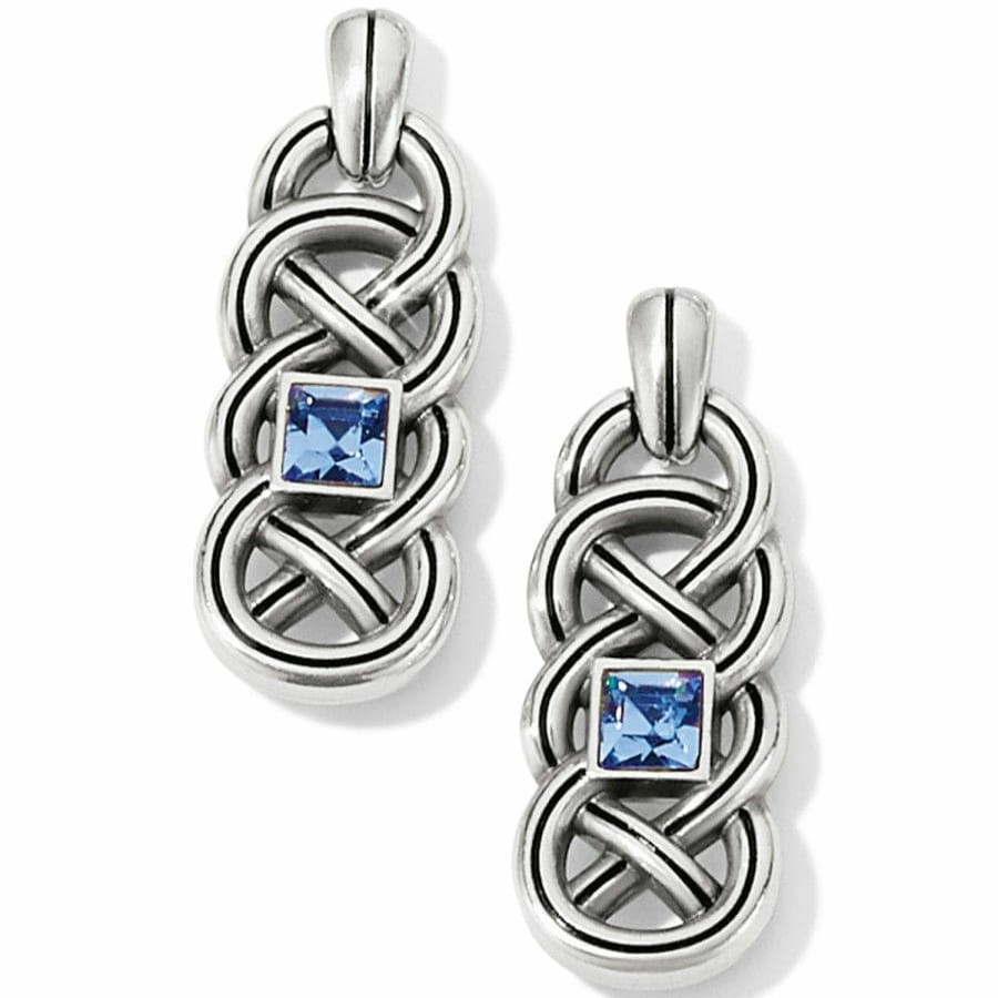 Jewelry Brighton Collectibles Earrings | Interlok Lustre Post Drop Earrings Silver-Light Sapphire