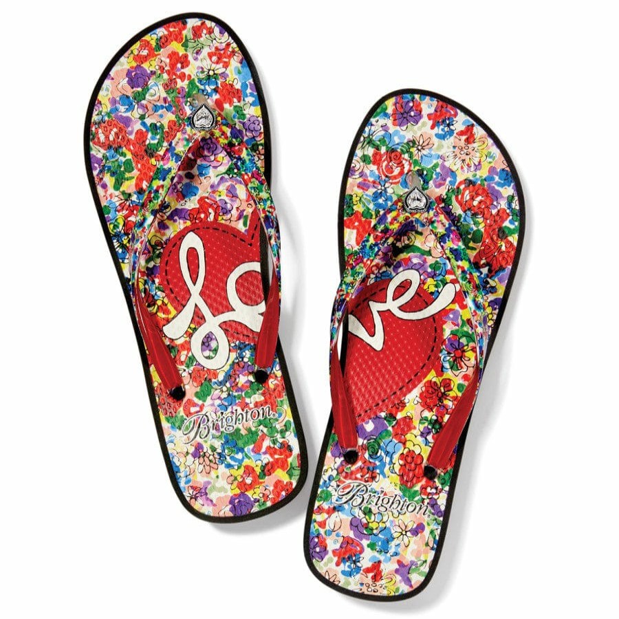 Footwear Brighton Collectibles Flip Flops | Posies Wedge Flip Flops Multi