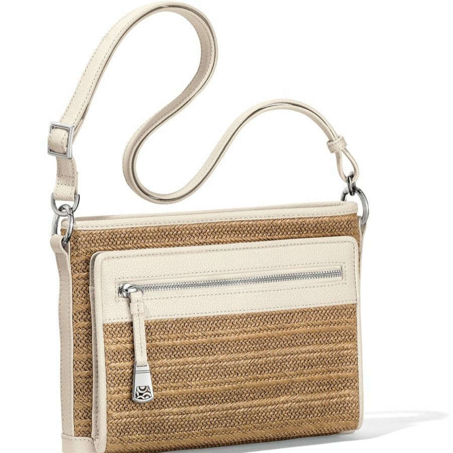 Handbags Brighton Collectibles Straw | Brooklyn Straw Cross Body Organizer Wheat-White