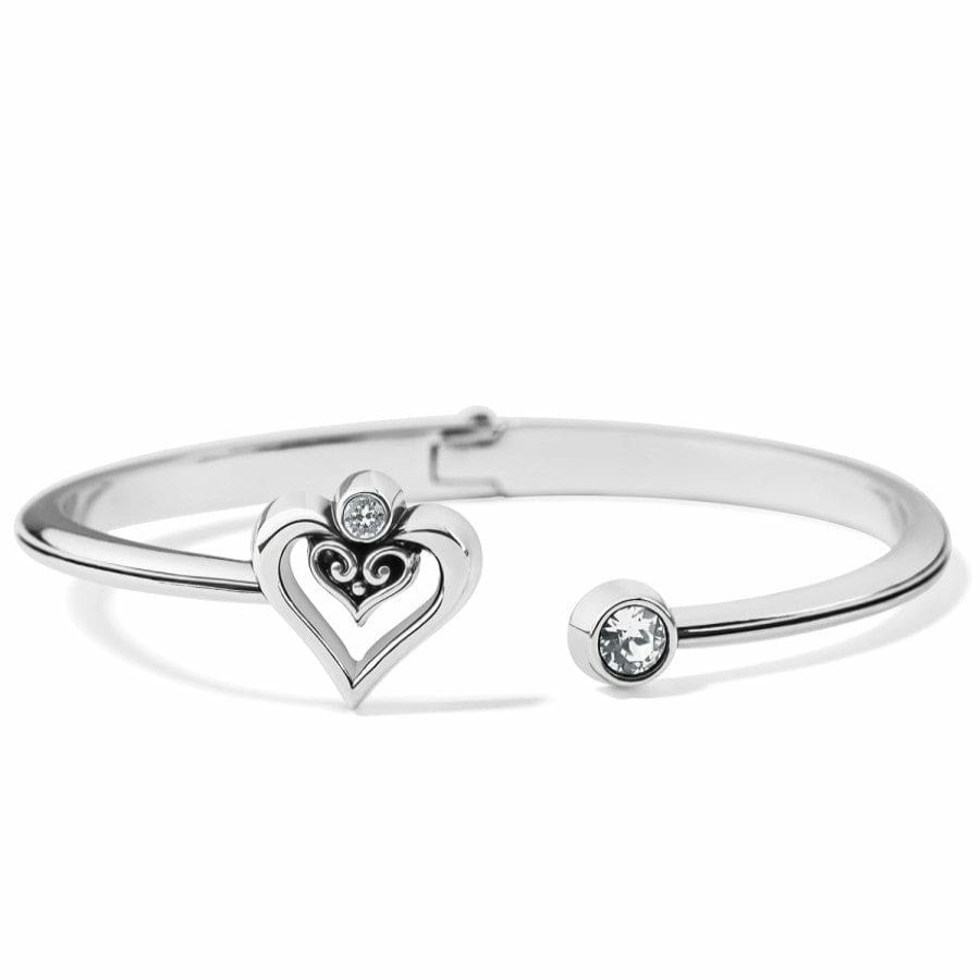 Jewelry Brighton Collectibles Bracelets | Alcazar Duet Heart Open Hinged Bangle Silver