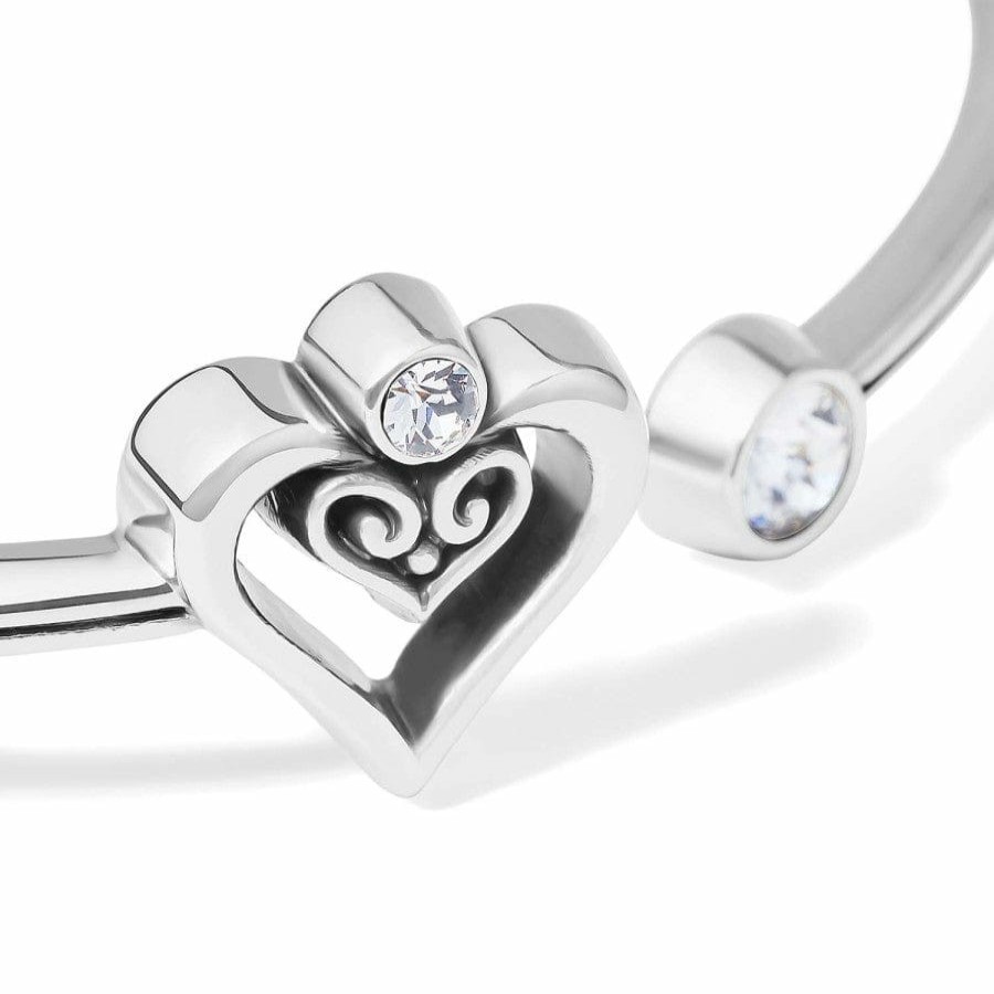 Jewelry Brighton Collectibles Bracelets | Alcazar Duet Heart Open Hinged Bangle Silver