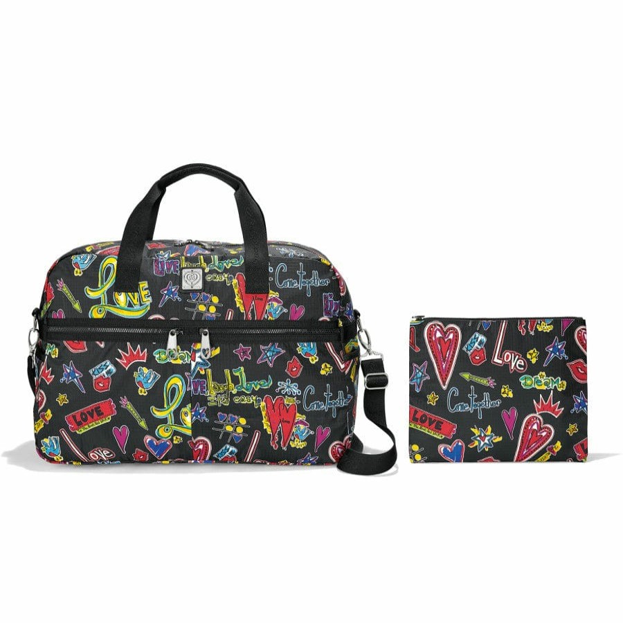 Handbags Brighton Collectibles Luggage & Travel | Love Scribble Round Tripper Duffel Multi