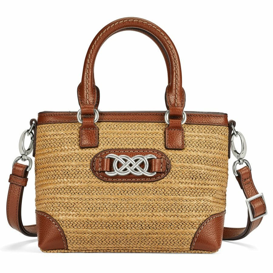 Handbags Brighton Collectibles Straw | Alessa Straw Satchel Natural-Bourbon